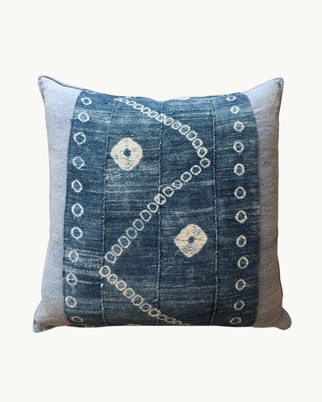 Vintage Inspired Indigo Pillow (24x24)