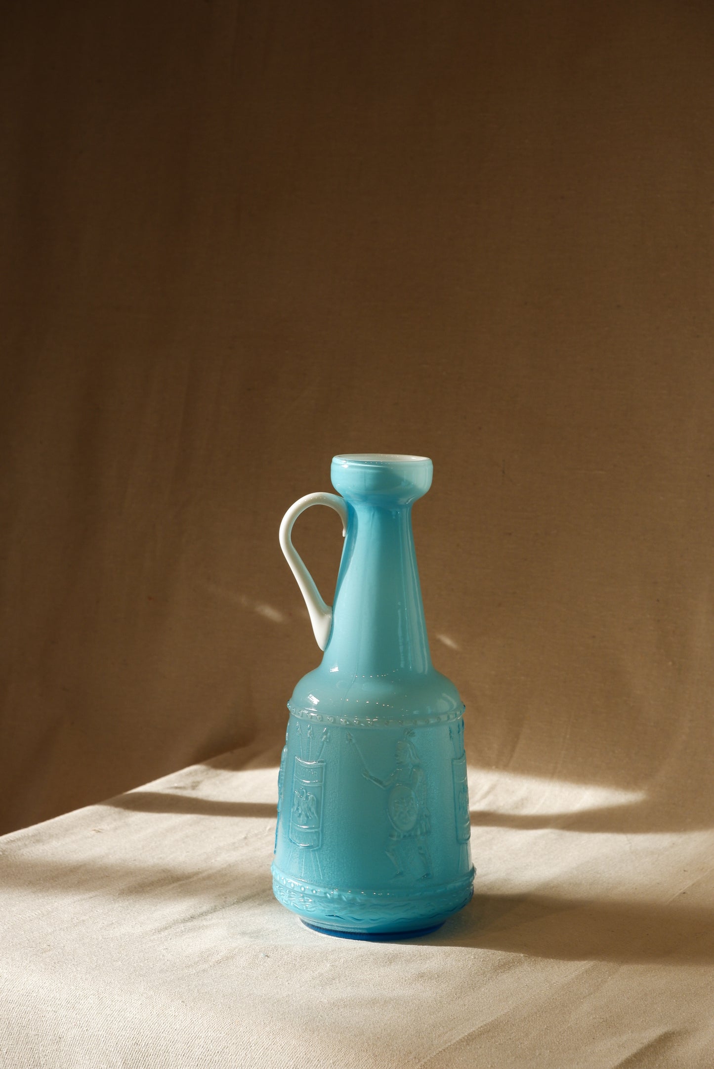 Vintage Blue Glass Pitcher 2