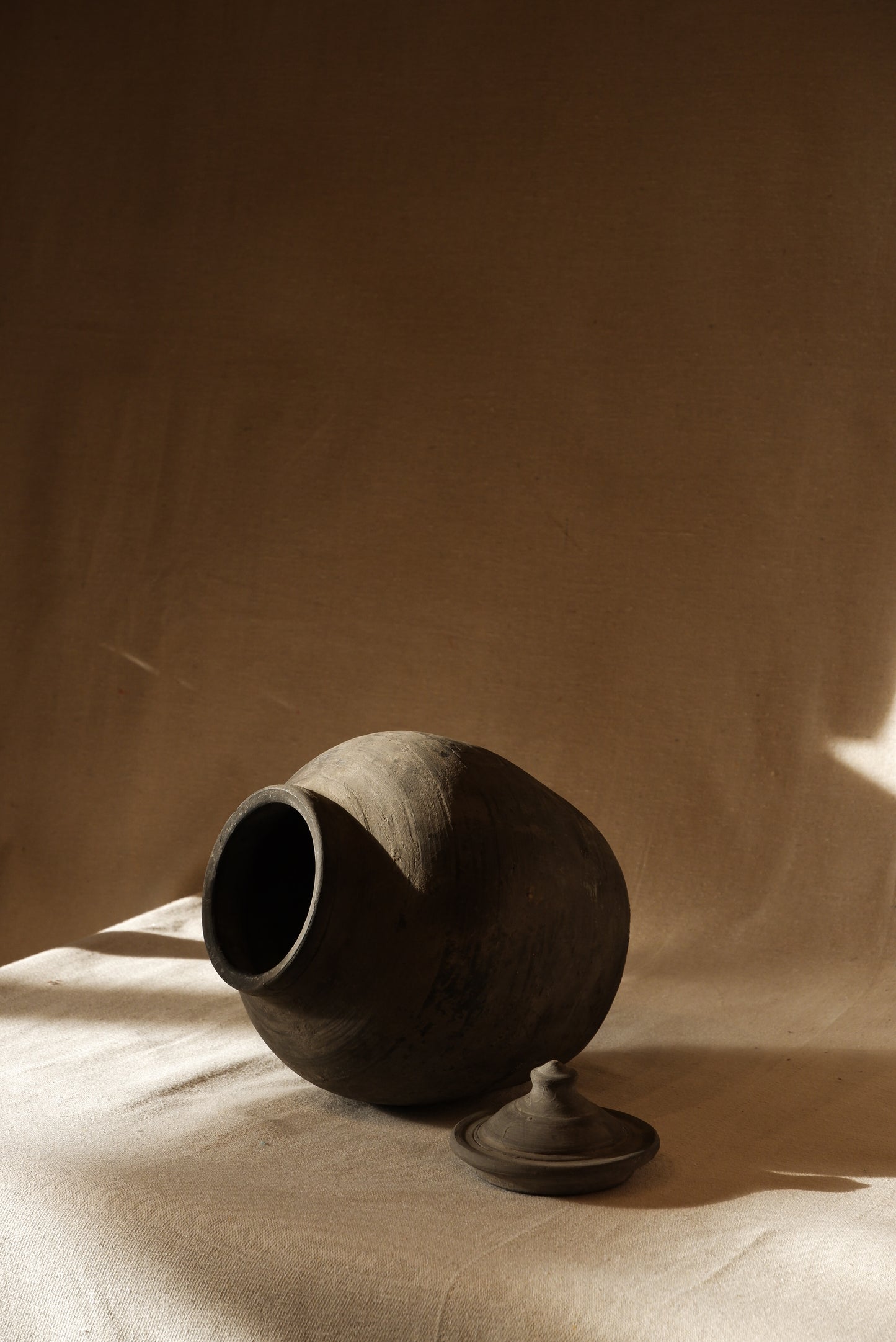 Lidded Village Jar