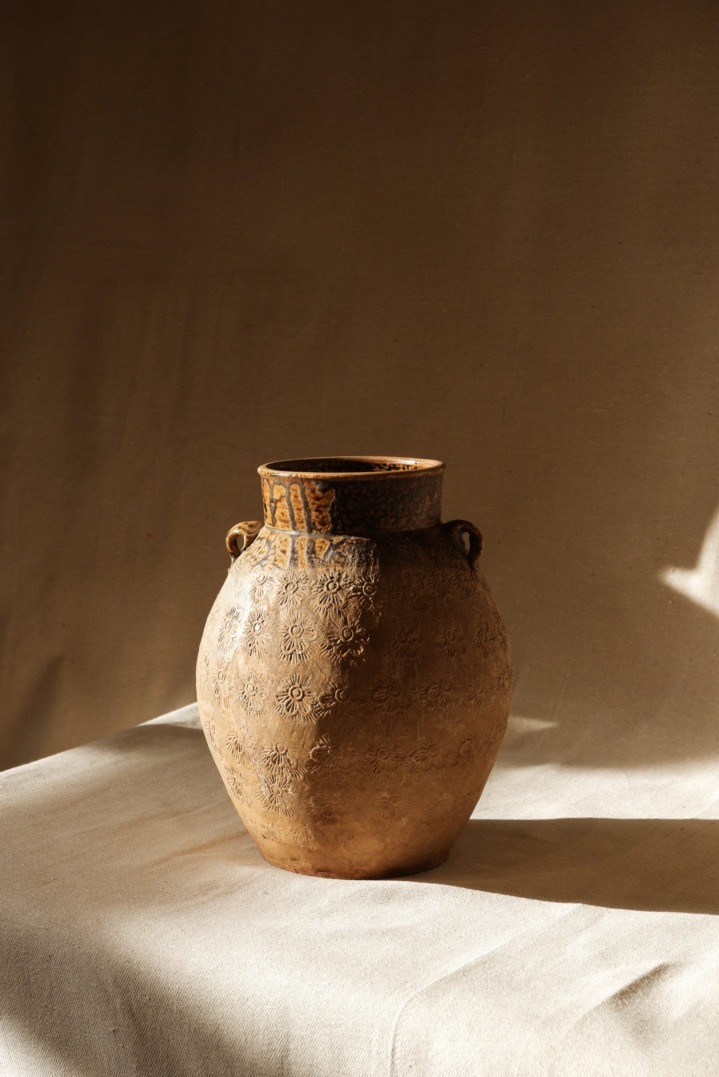 Vintage Brown Ceramic Vase