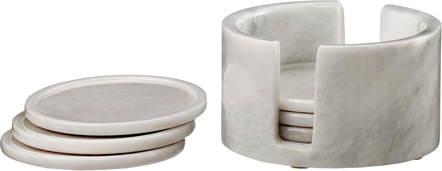 White Marble Coaster Set