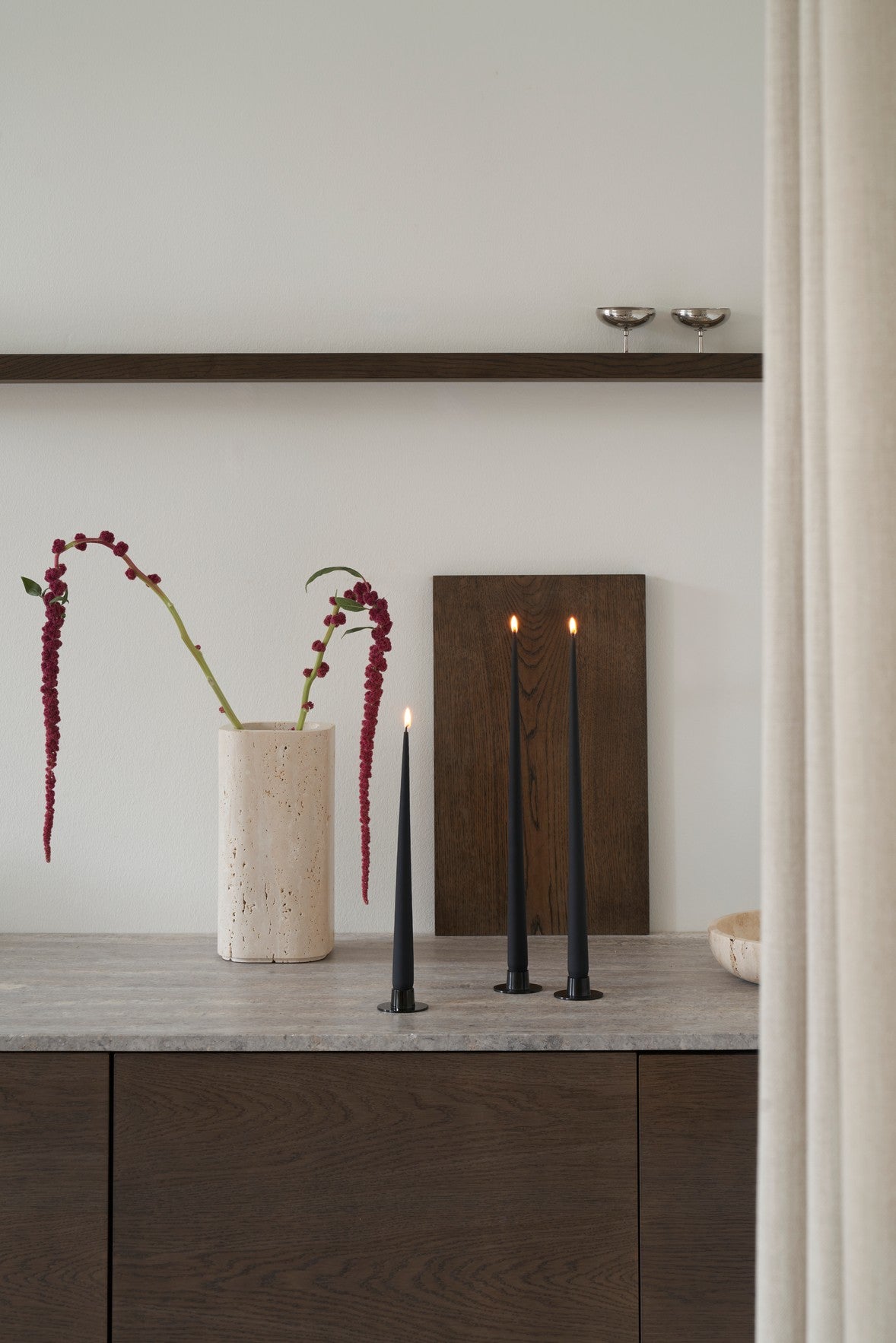 Matte Black Taper Candle Set