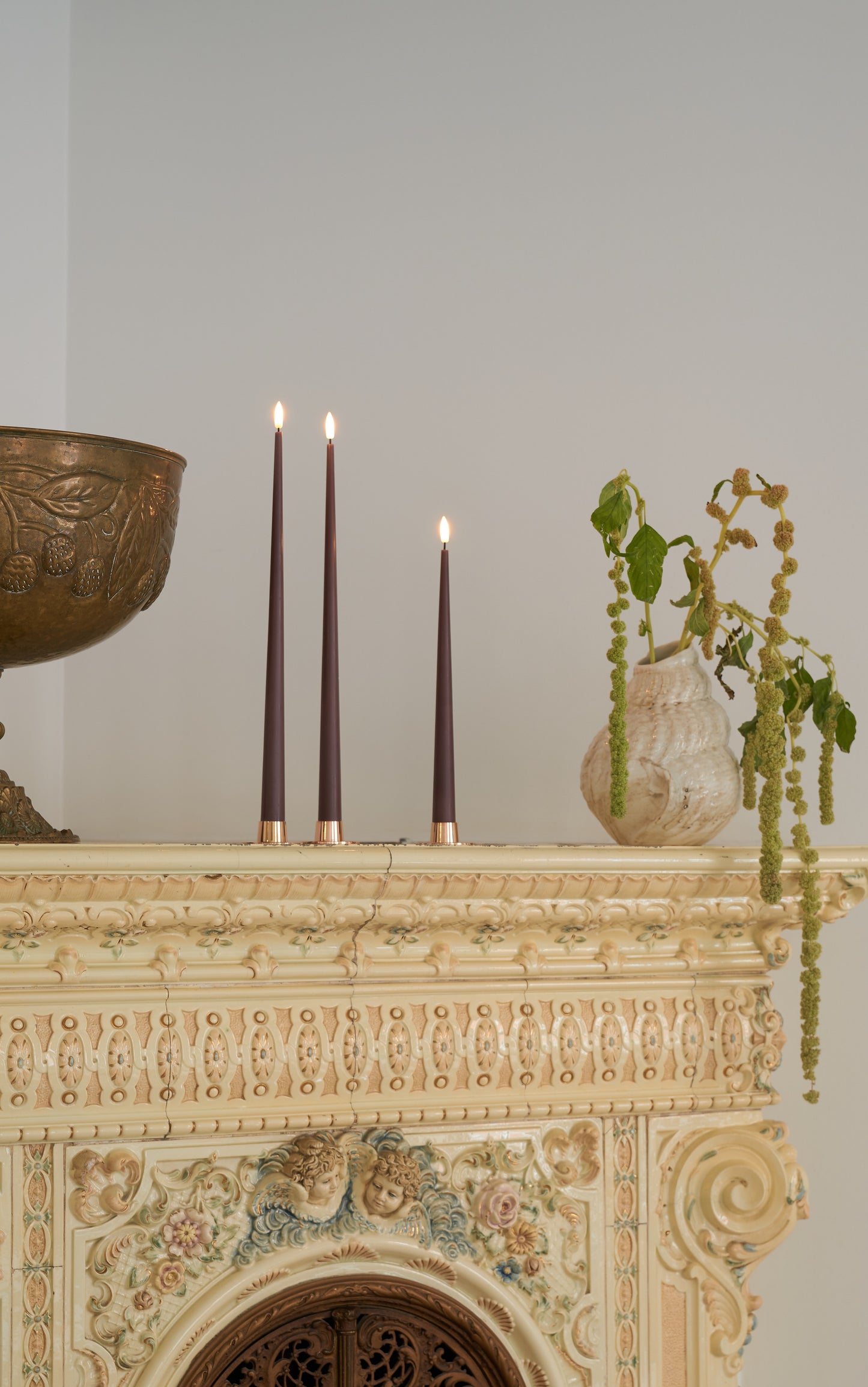 Winter Rose Taper Candle Set