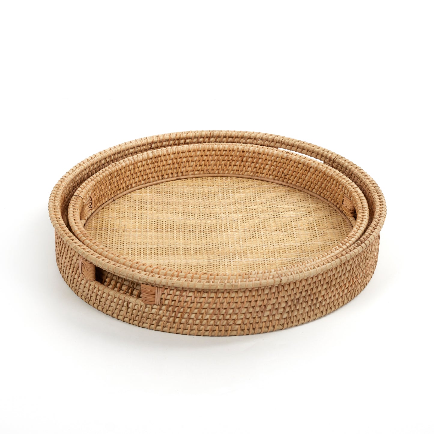 Circular Rattan Serving Tray