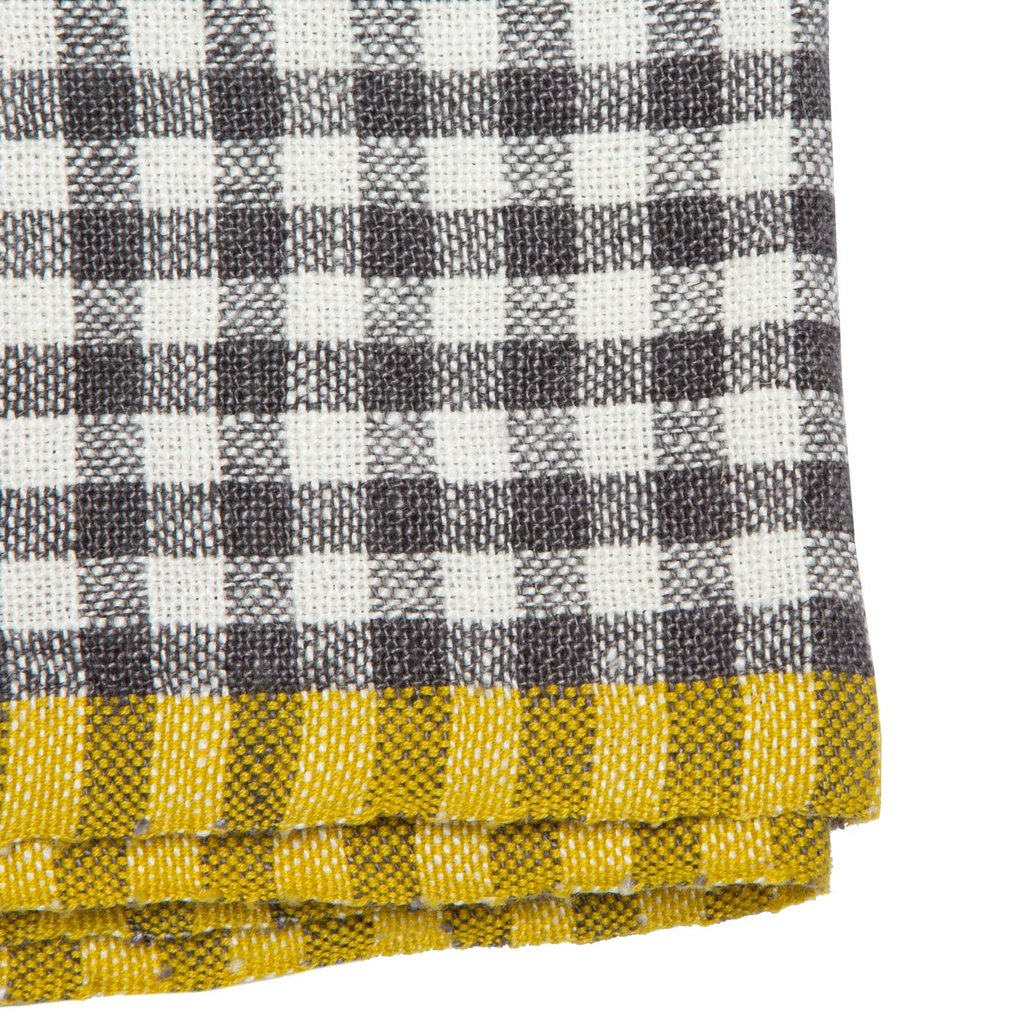 Grey & Dijon Gingham Napkin Set