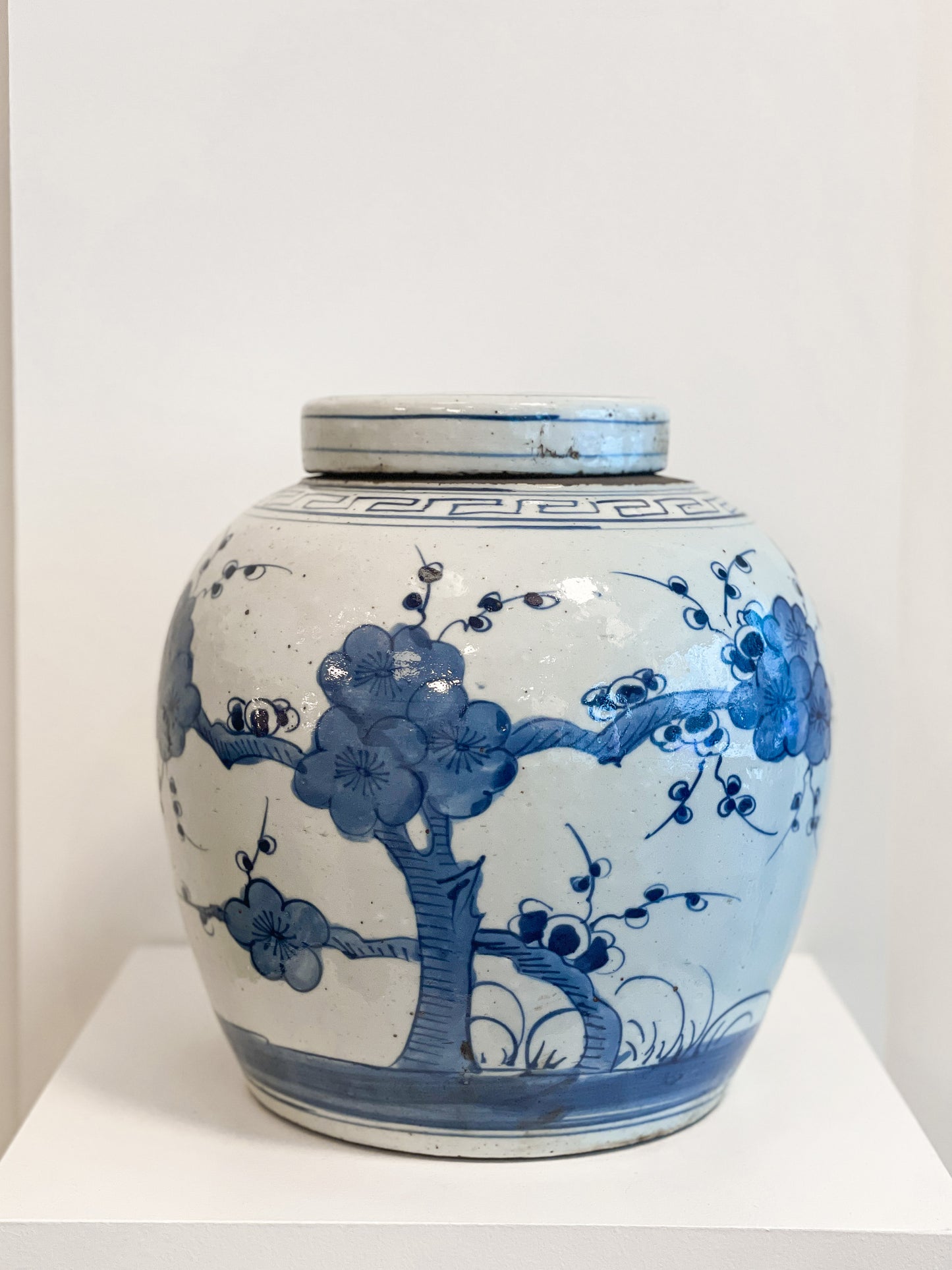 Blue & White Lidded Jar - River 03