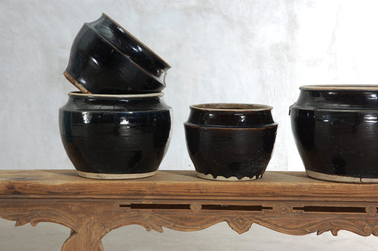 Vintage Black Jars