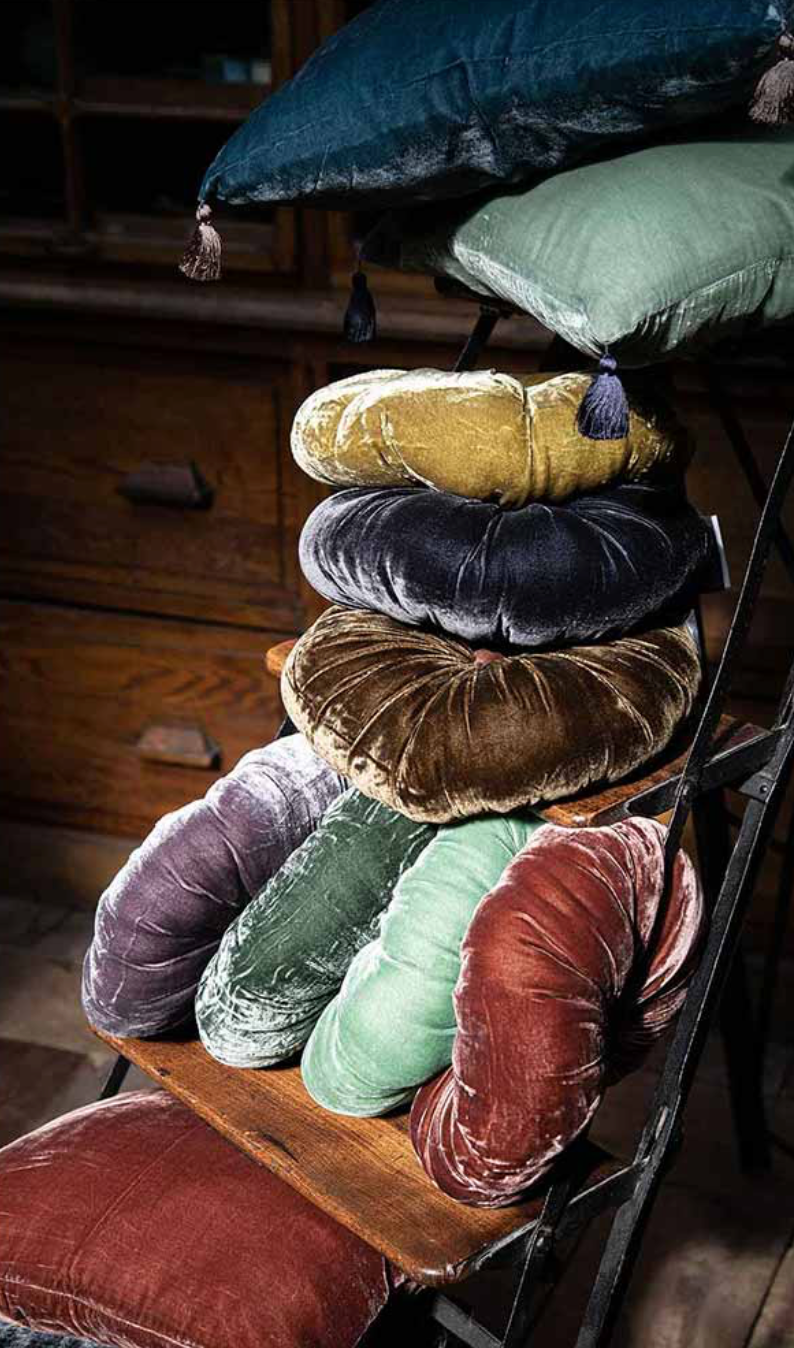 Circular Pleated Silk Velvet in Delft