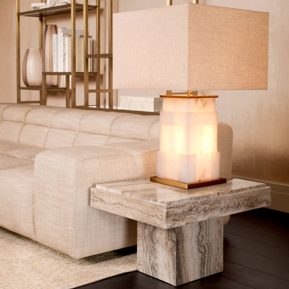 Silver Travertine Table