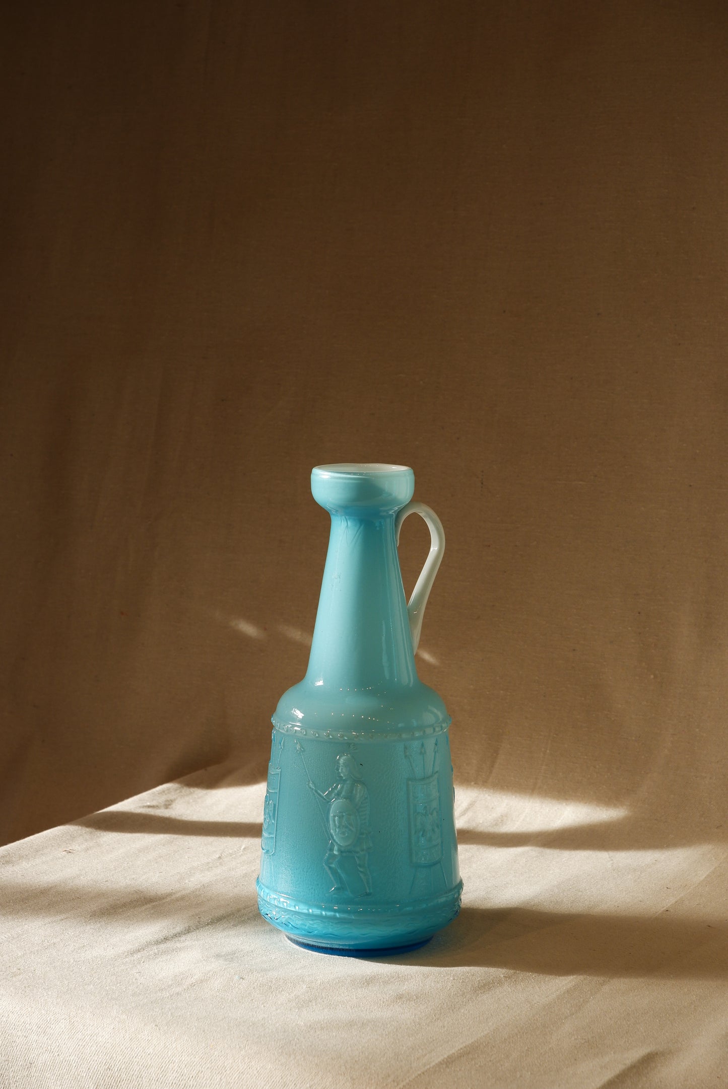 Vintage Blue Glass Pitcher 2