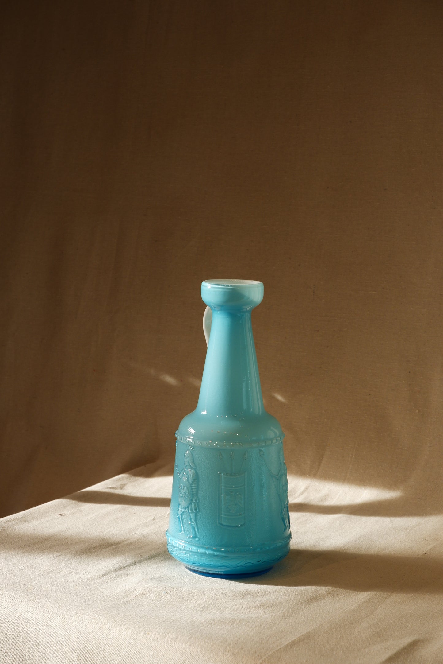 Vintage Blue Glass Pitcher 2