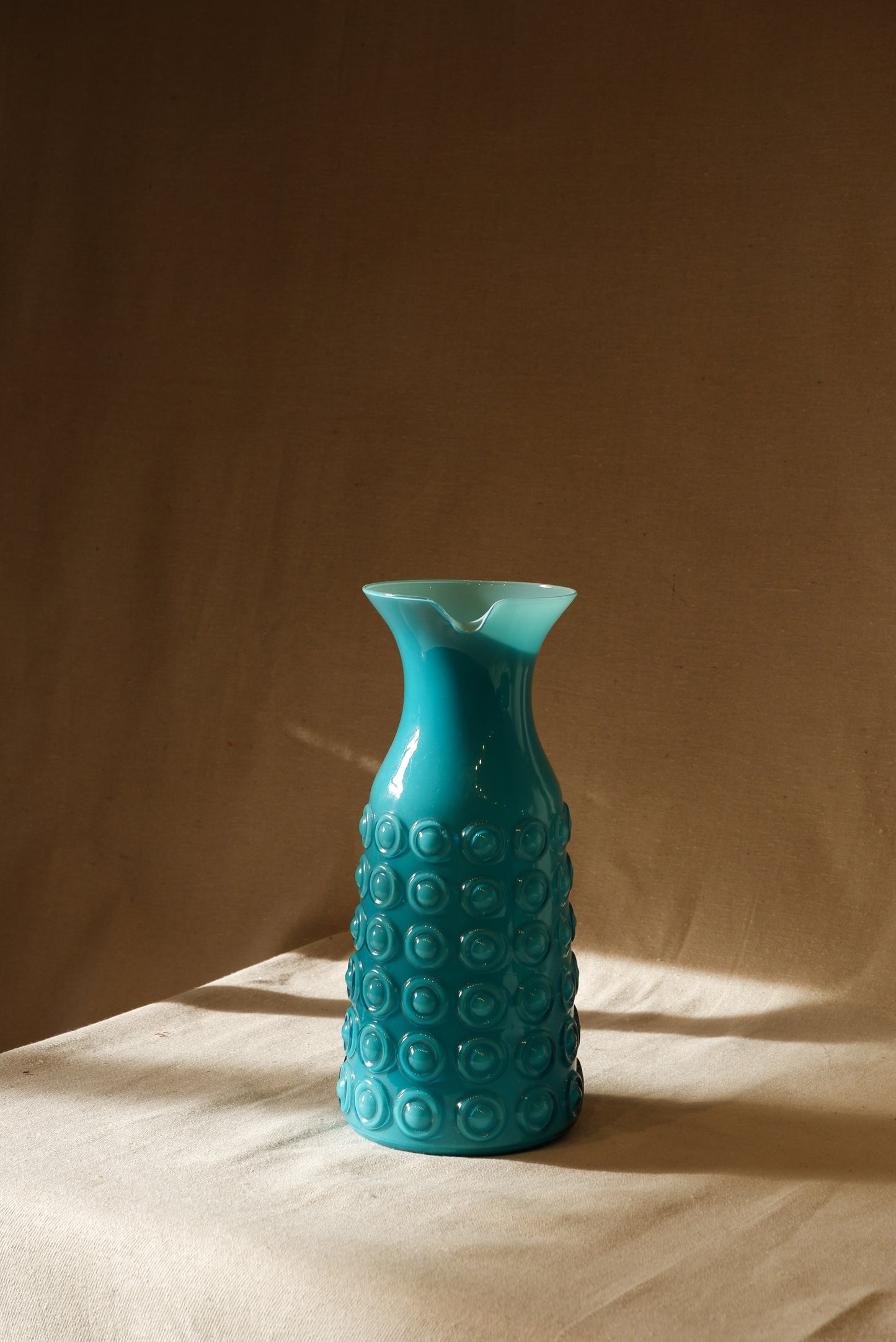 Vintage Blue Glass Pitcher