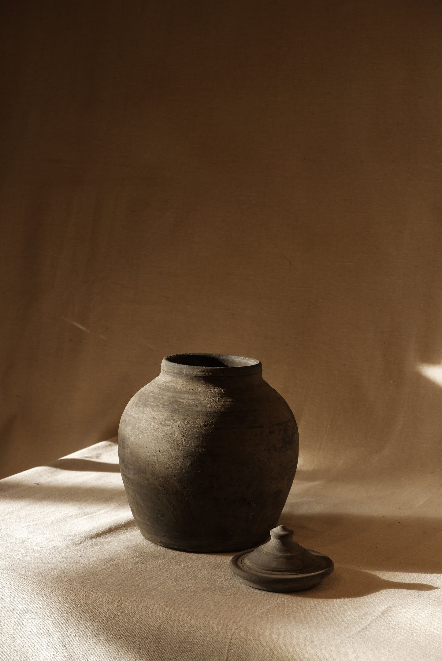 Lidded Village Jar