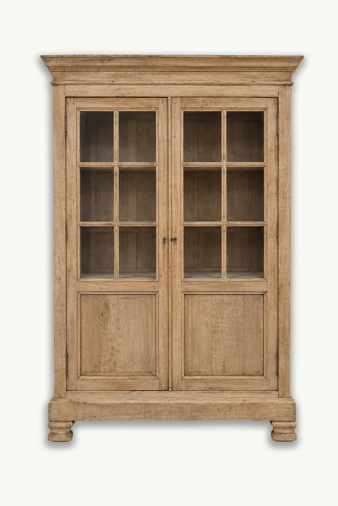 Antique Bleached Oak Vitrine