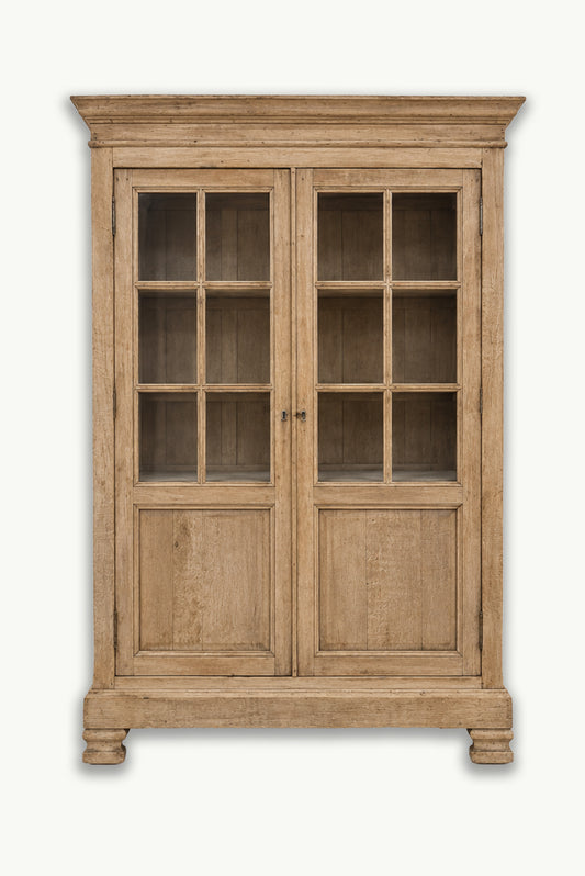 Antique Bleached Oak Vitrine