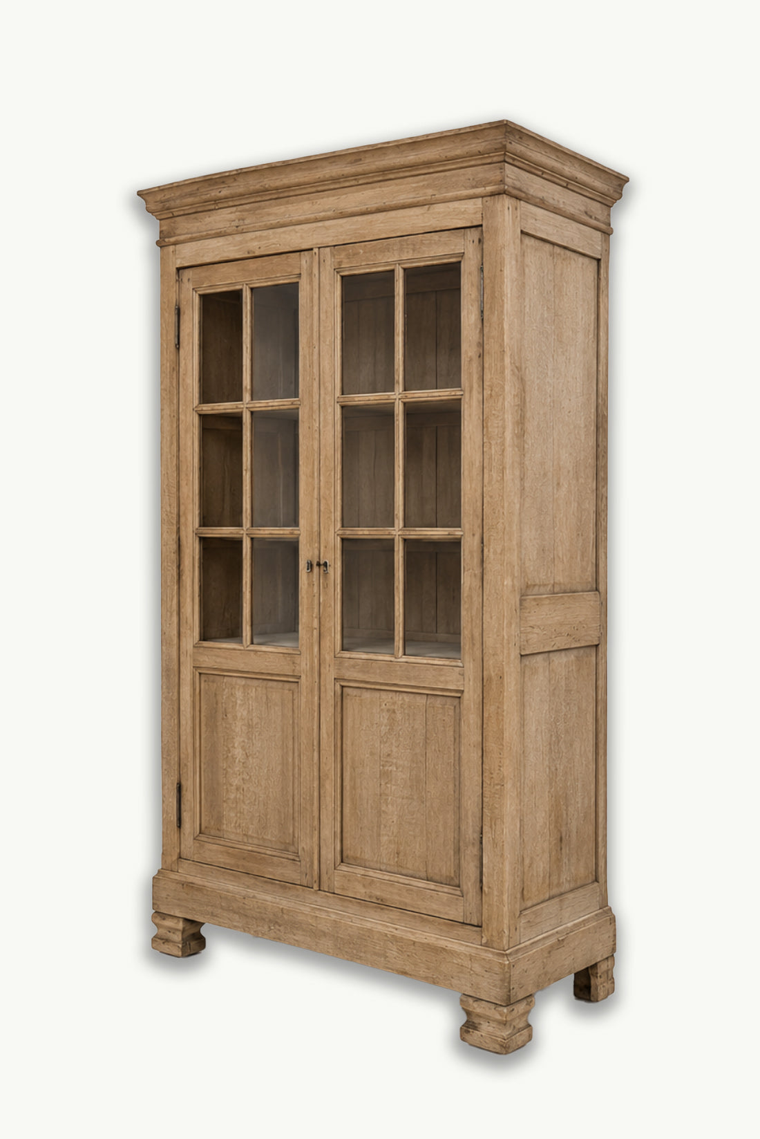 Antique Bleached Oak Vitrine