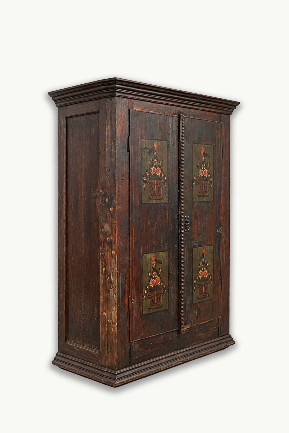 Antique Folk Painted Cabinet