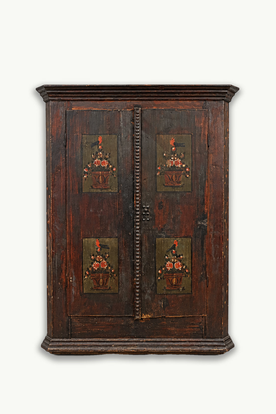 Antique Folk Painted Cabinet