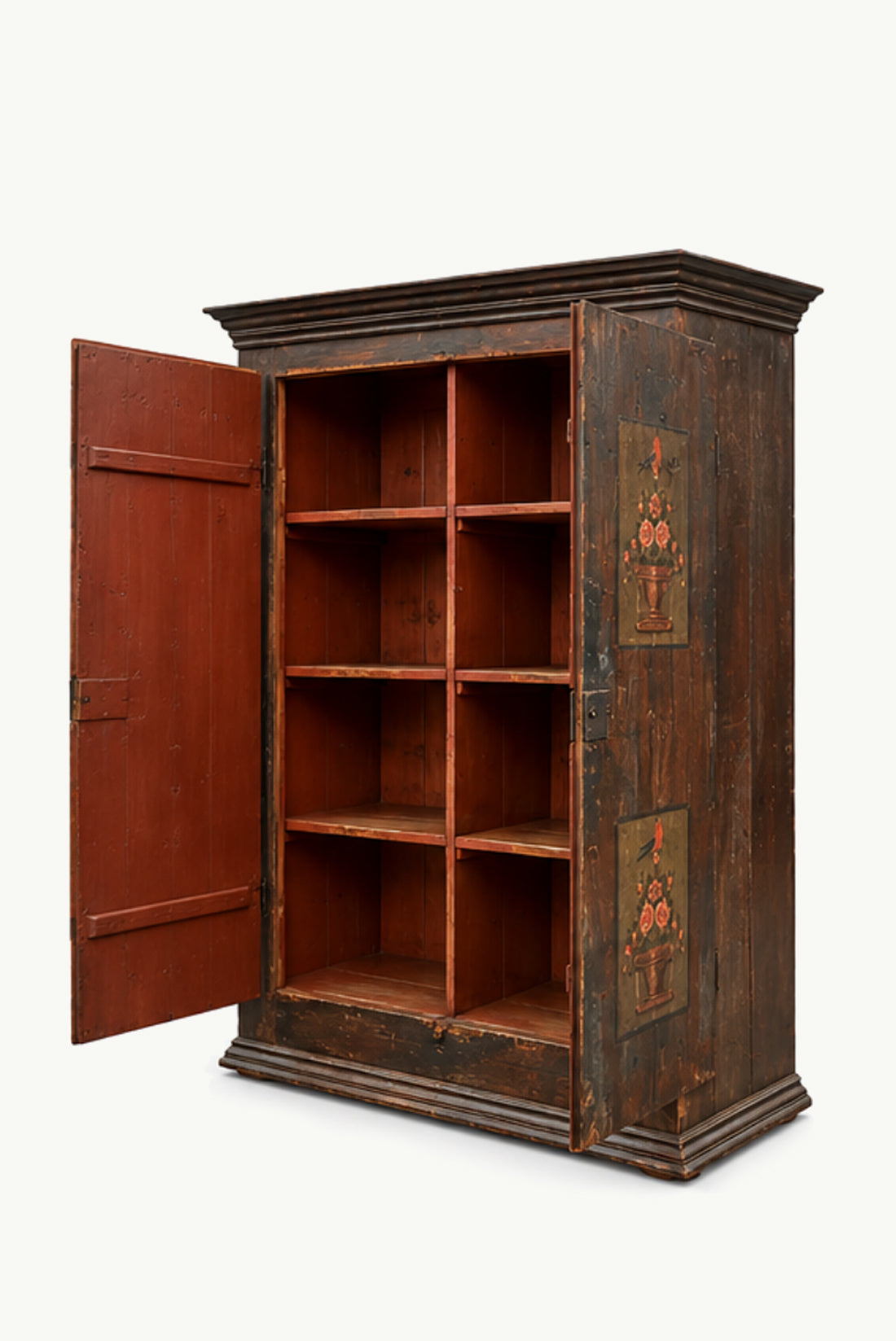 Antique Folk Painted Cabinet