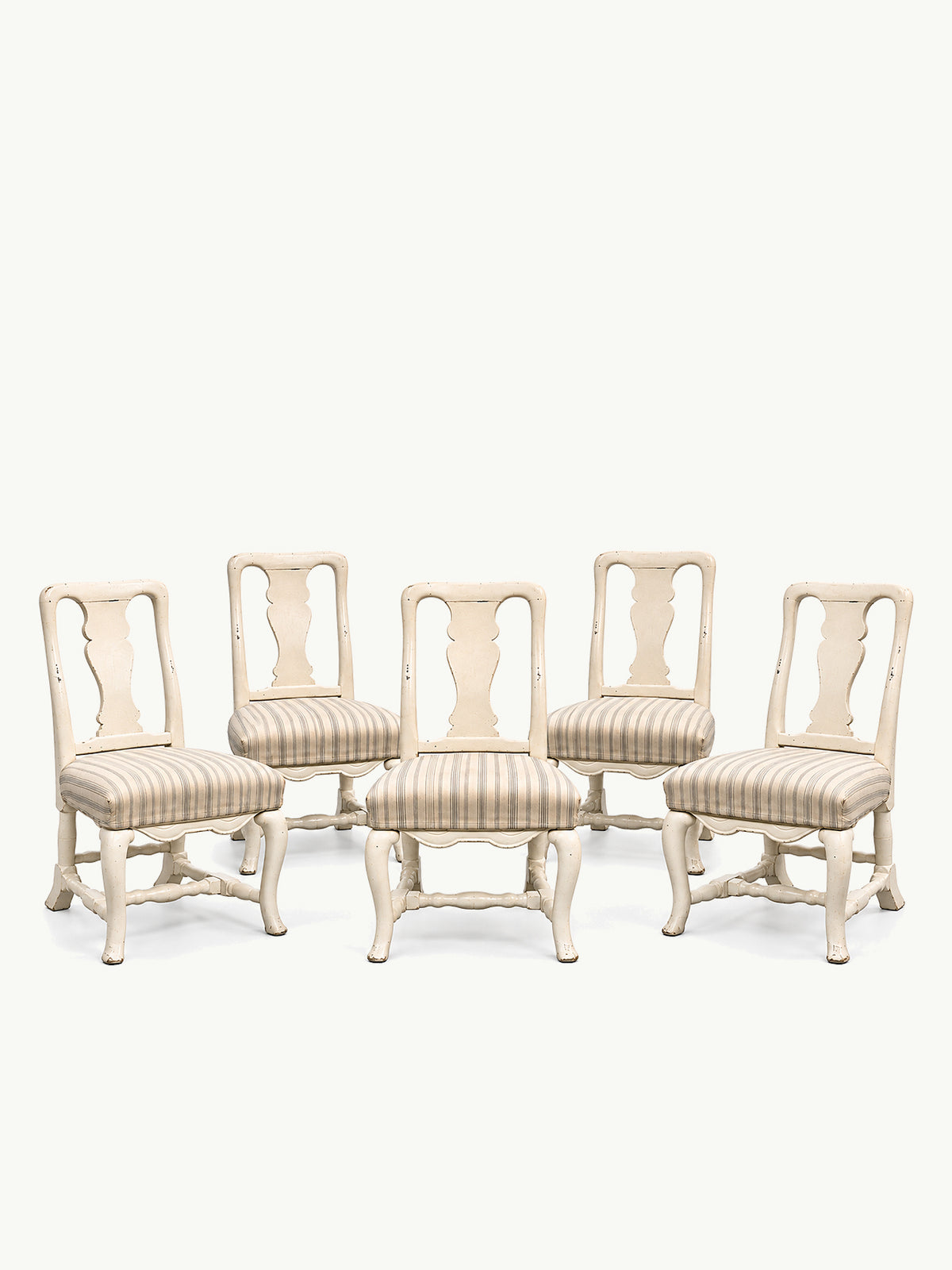 Swedish Rococo Style Painted Dining Chairs