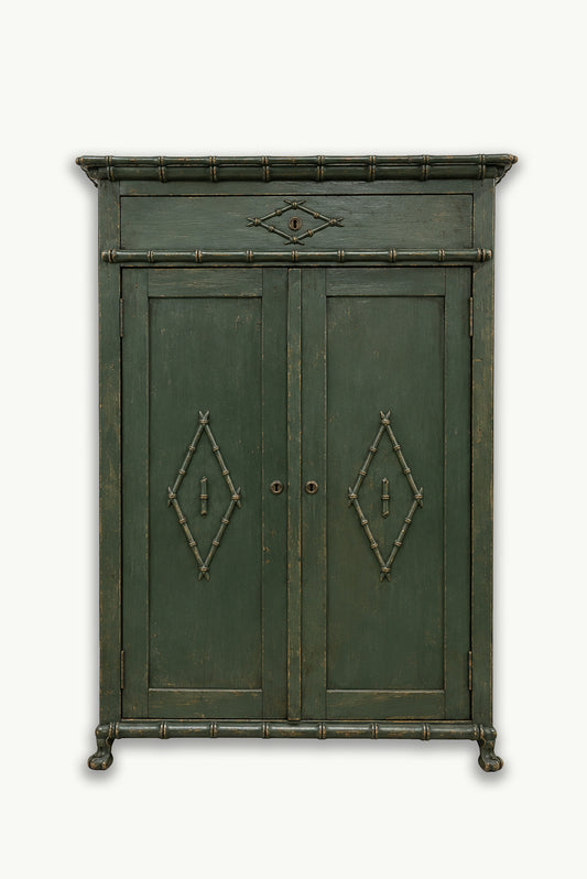 Antique Cabinet with Bamboo Detailing