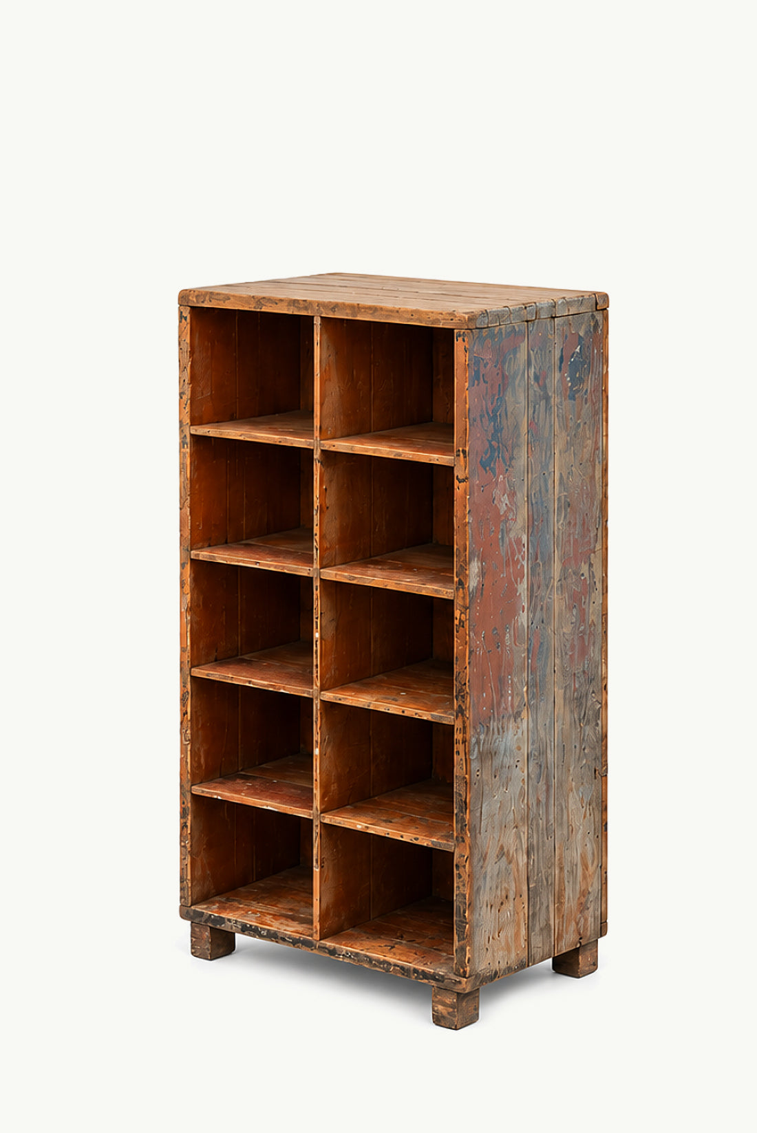 Vintage Wood Cubby Unit