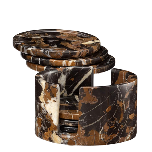 Brown & Black Marble Coaster Set