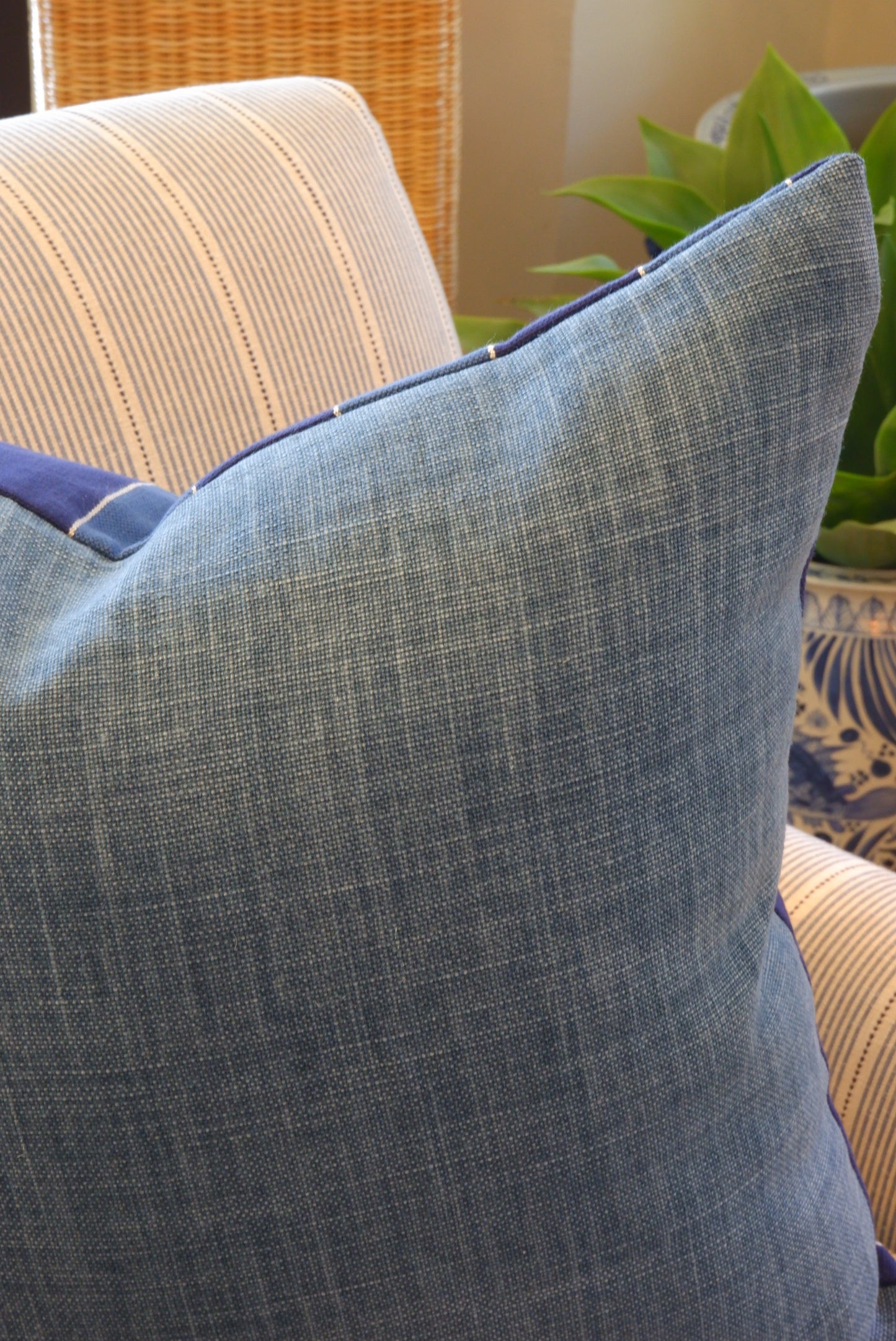 Custom 31 Westgate Pillow in Featherbed Stripe