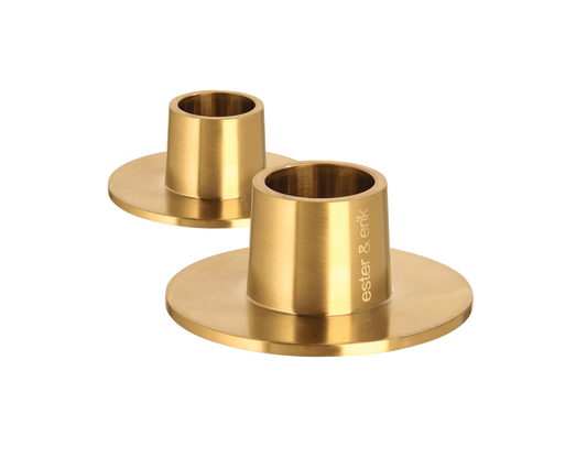Set of Matt Gold Candle Holders