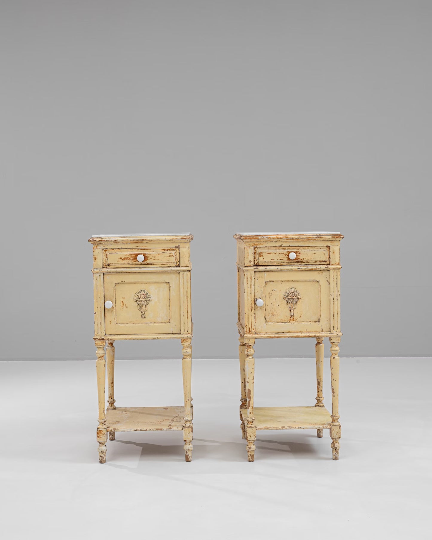 Pair of Antique Wooden Bedside Tables (1900)