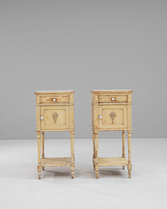 Pair of Antique Wooden Bedside Tables (1900)