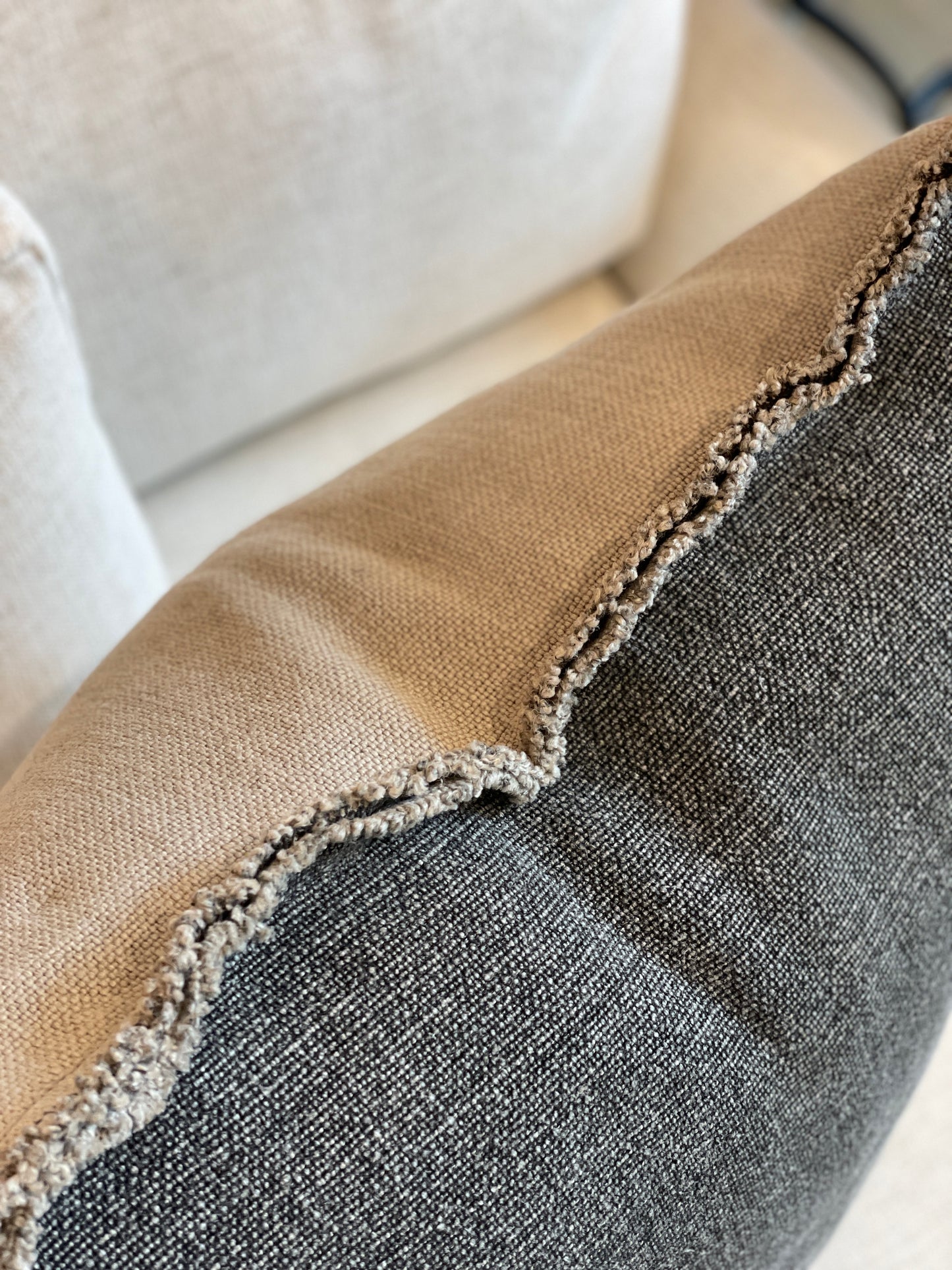 Charcoal & Linen Grain Sack Pillow (22x22)