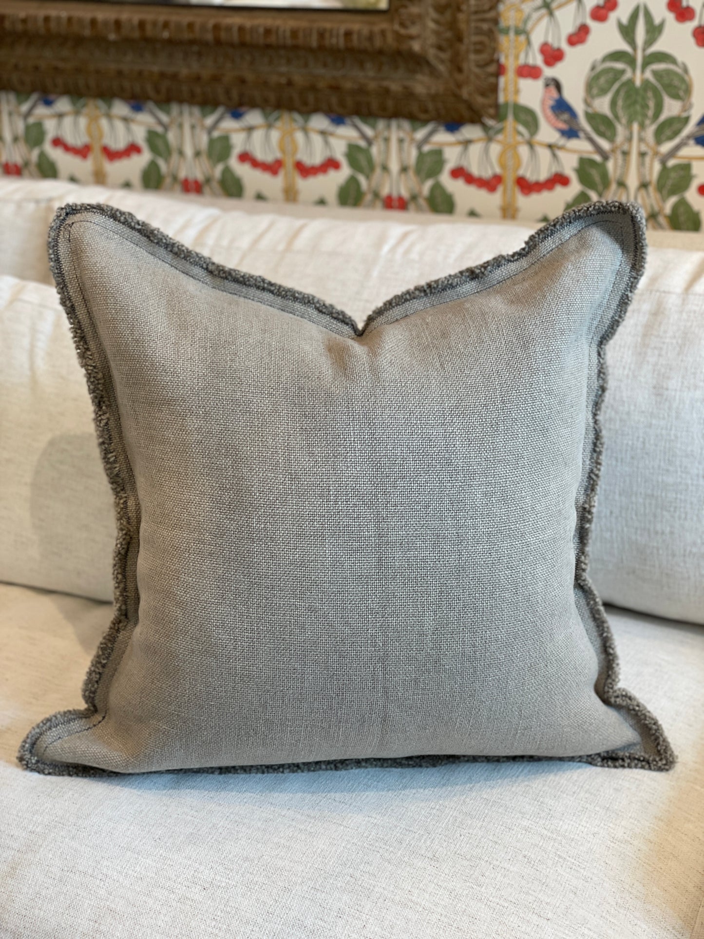 Charcoal & Linen Grain Sack Pillow (22x22)