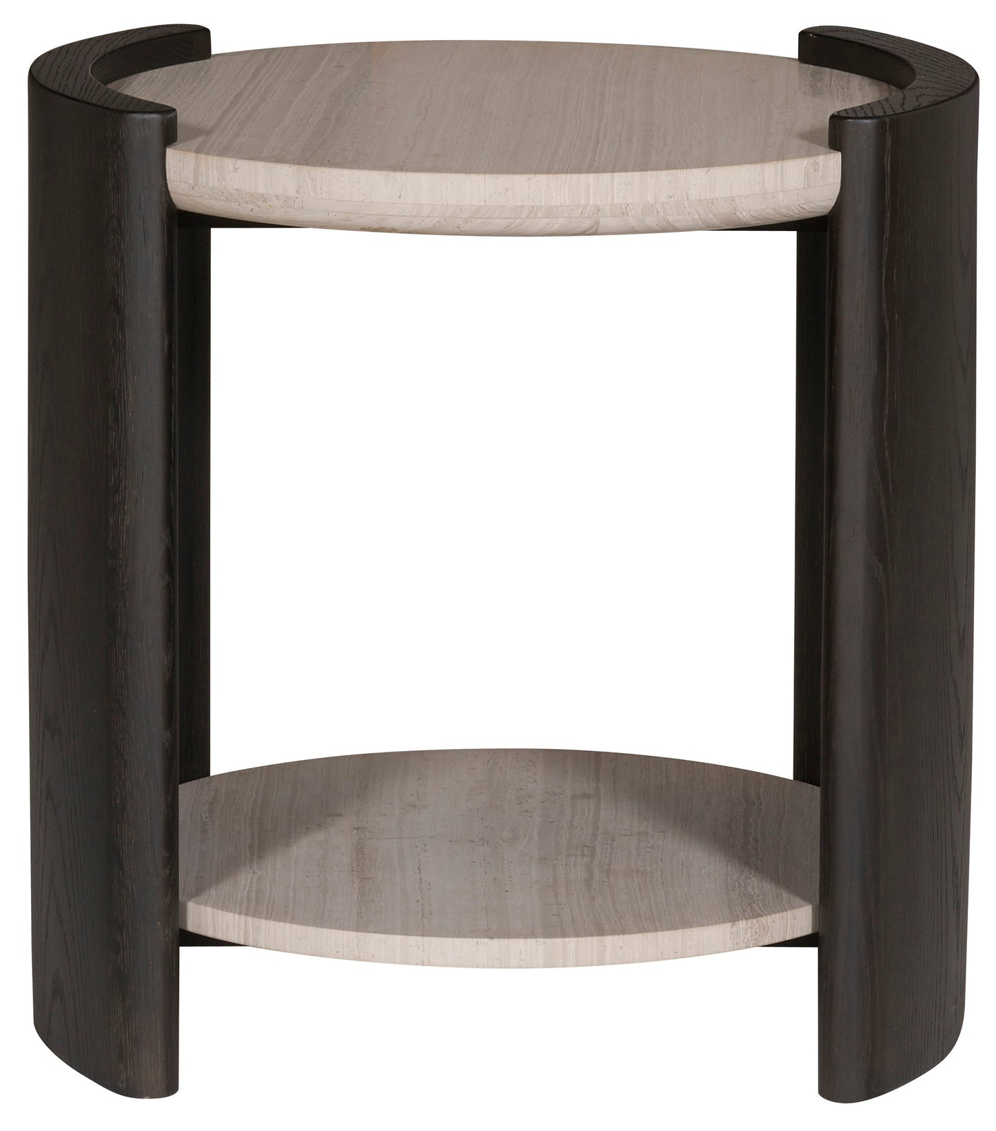 Form End Table with Honed Grey Stone