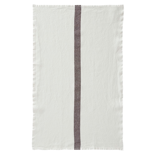 Dou Dou Tea Towel Blanc/Marron