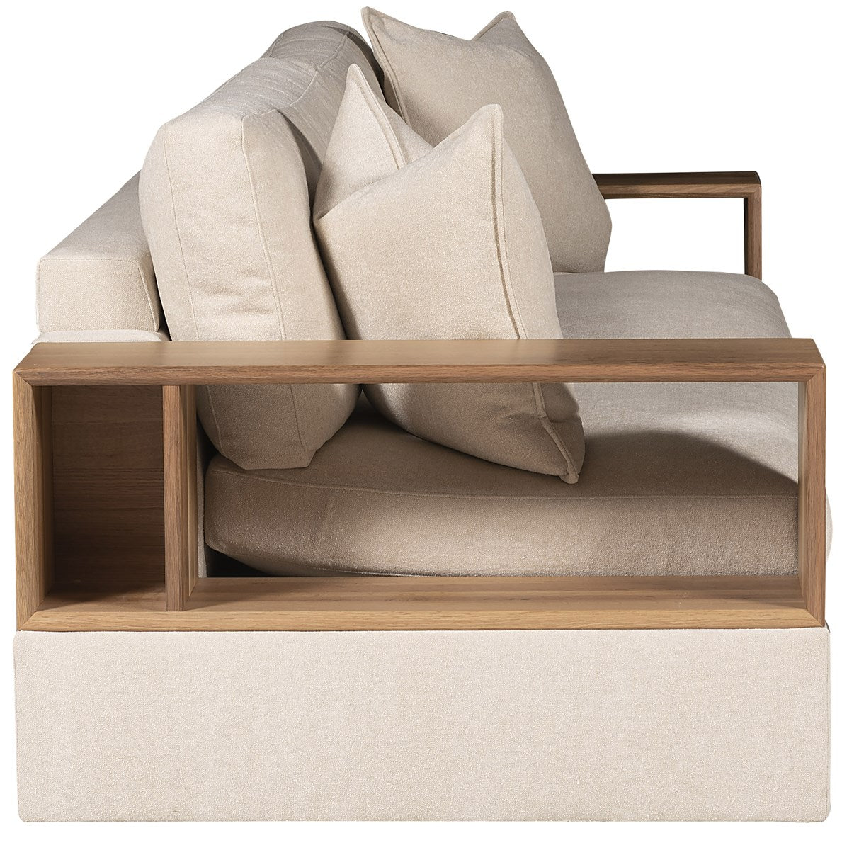 Embrace Wood Shelf Arm Sofa