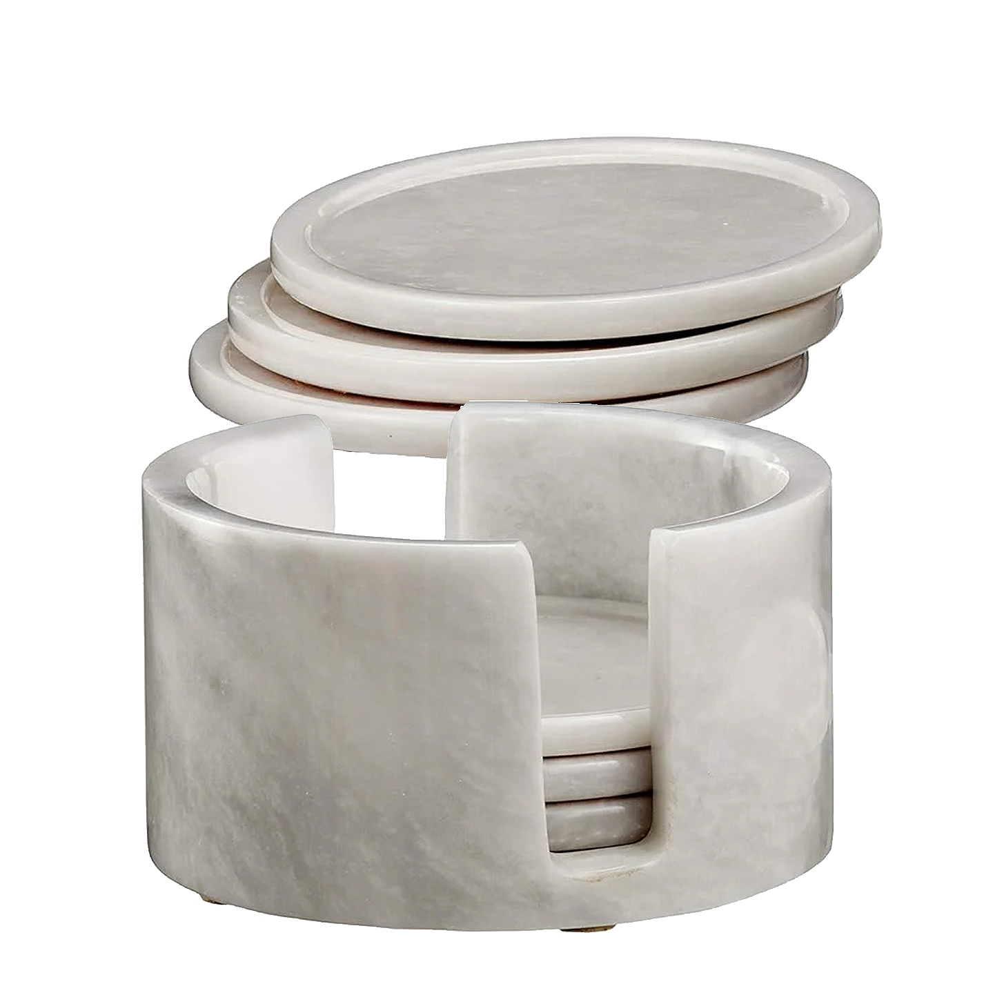 White Marble Coaster Set