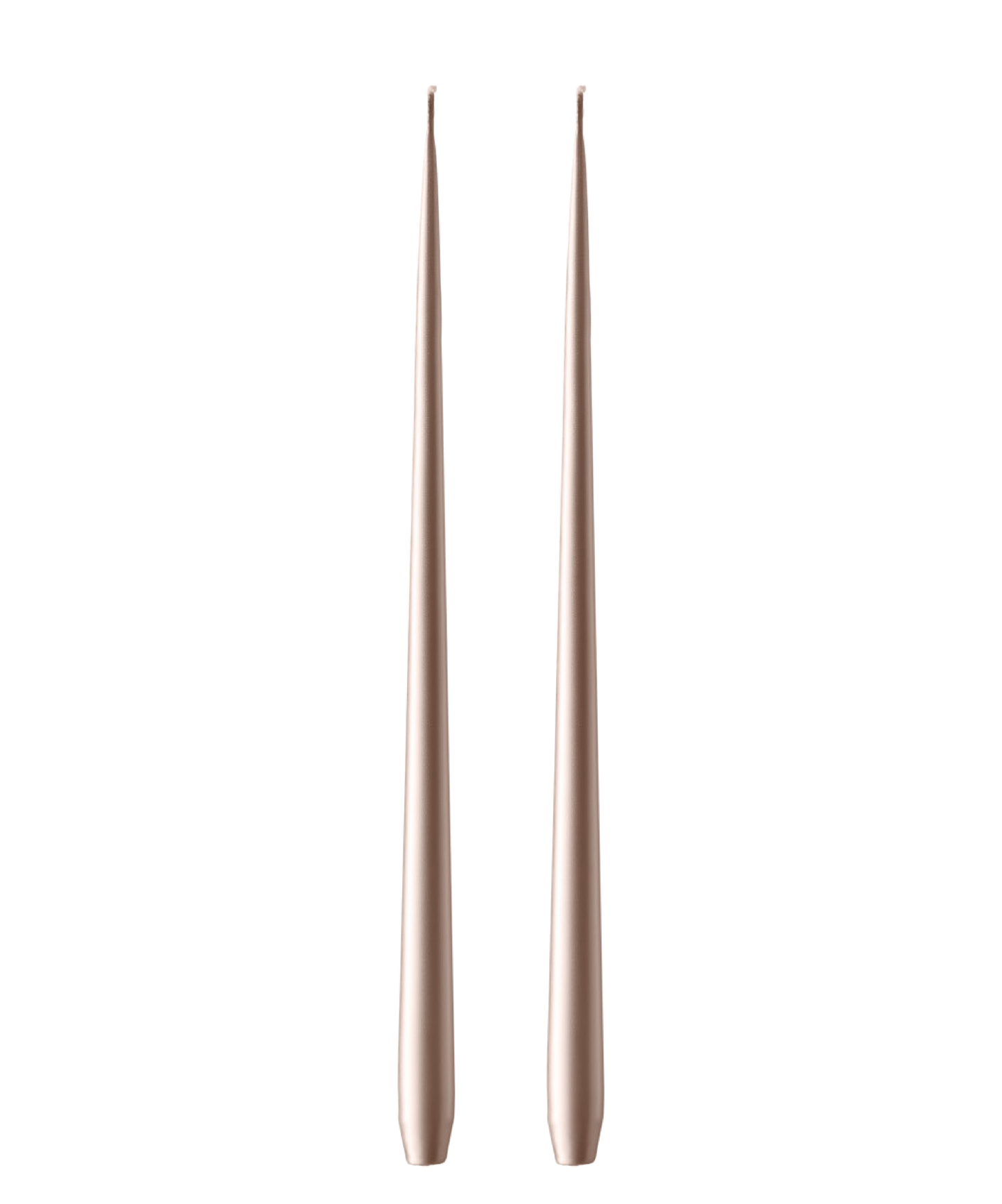 Champagne Metallic Taper Candle Set