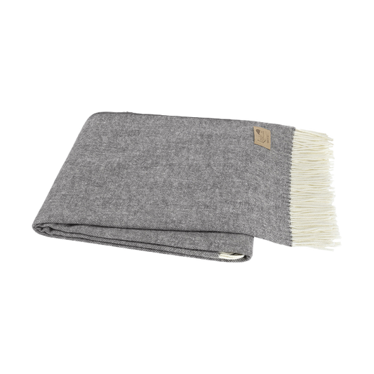 charcoal Italian Herringbone Throw