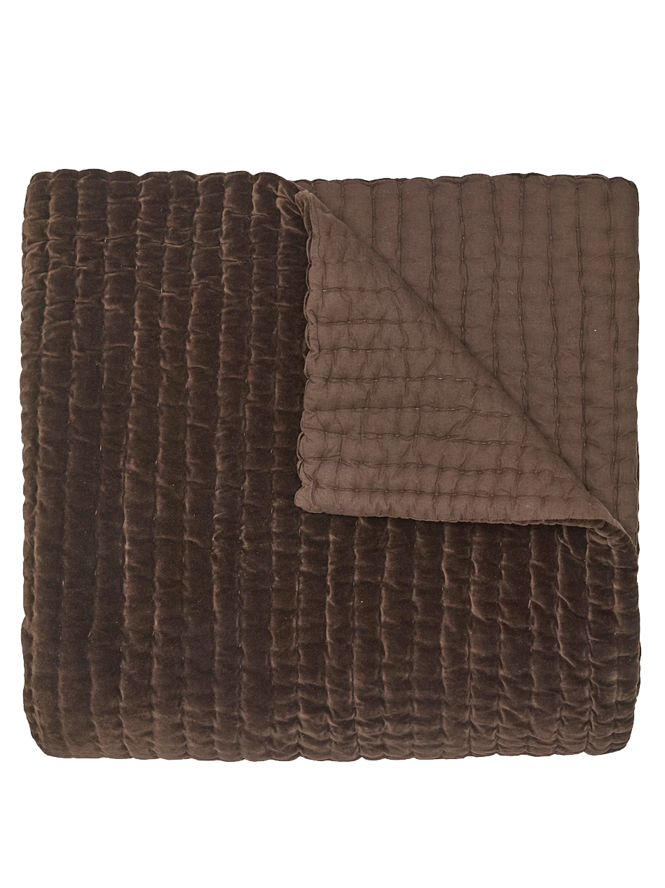 Coffee Velvet Coverlet