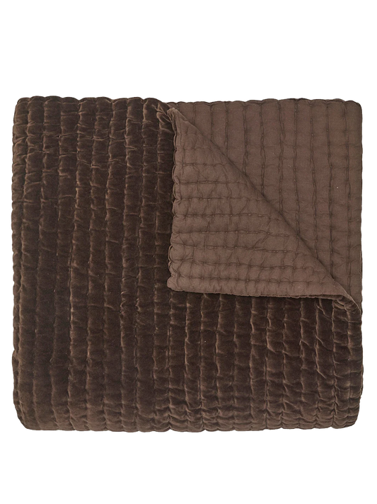 Coffee Velvet Coverlet