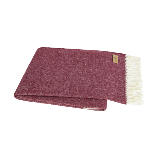 Cranberry Italian Herringbone Throw