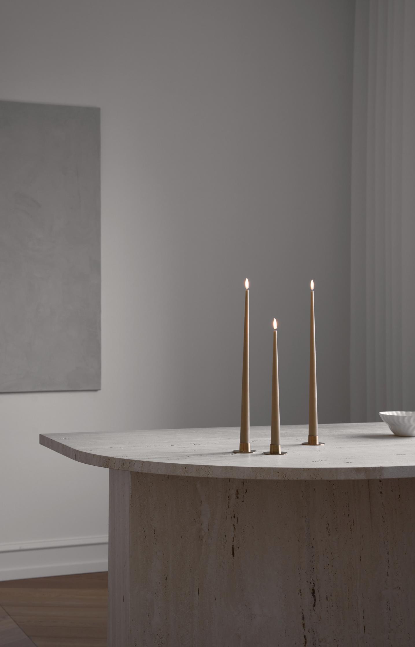 Almond Butter Taper Candle Set