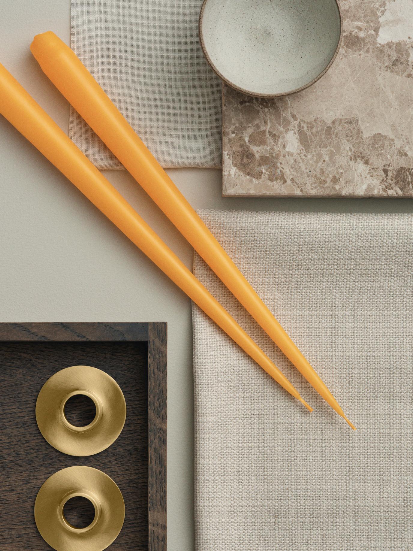 Set of Matt Gold Candle Holders