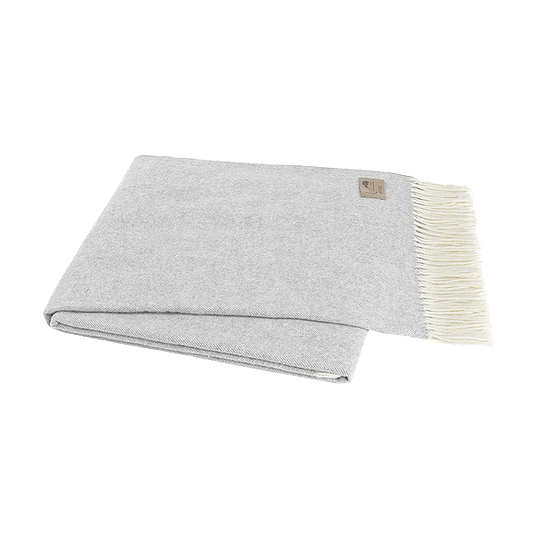 Light Gray Italian Herringbone Throw