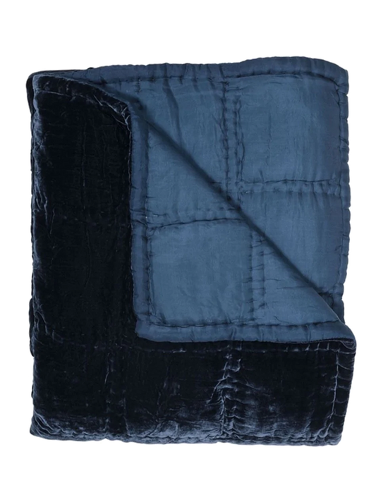 Midnight Silk Velvet Coverlet