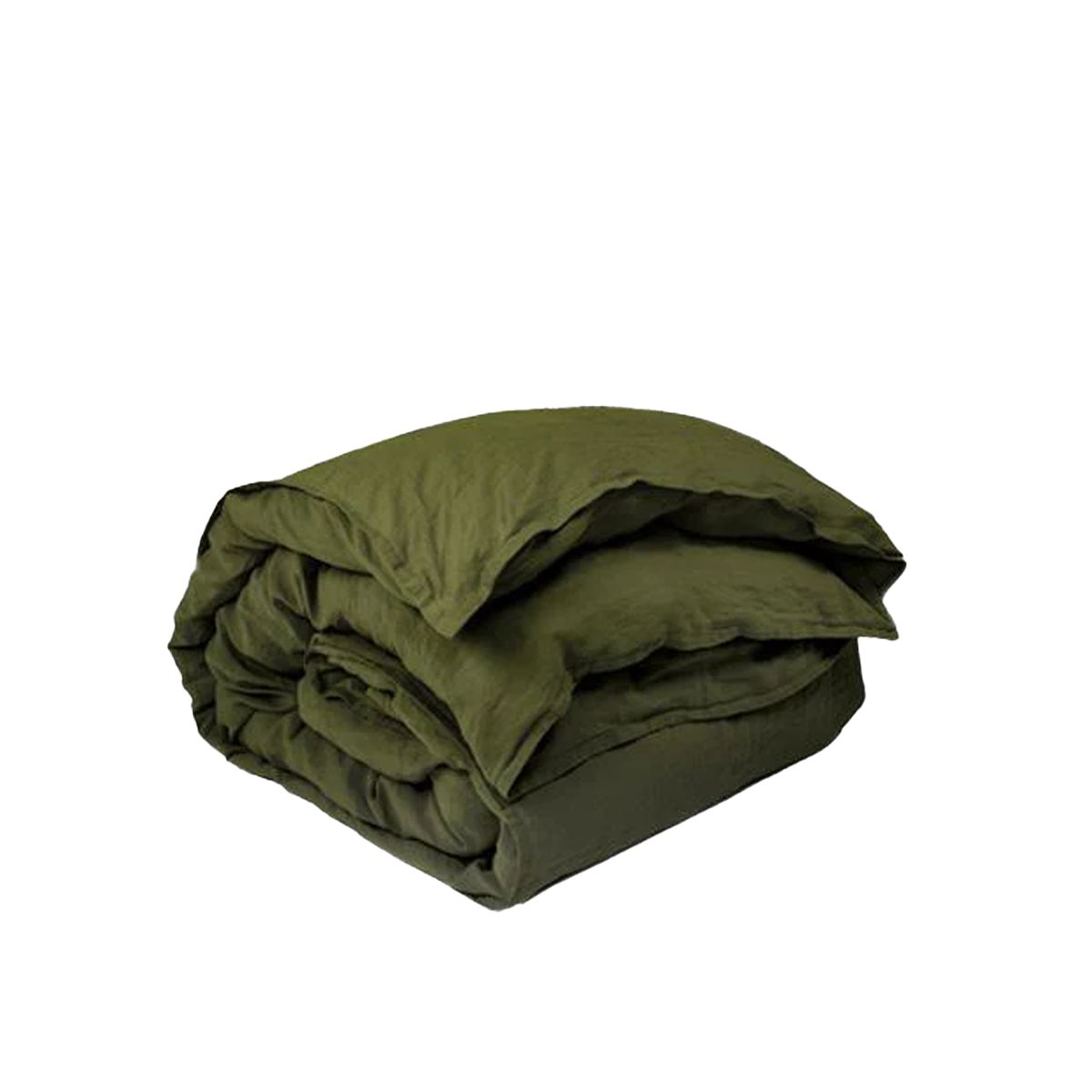 Washed Linen Duvet in Olive