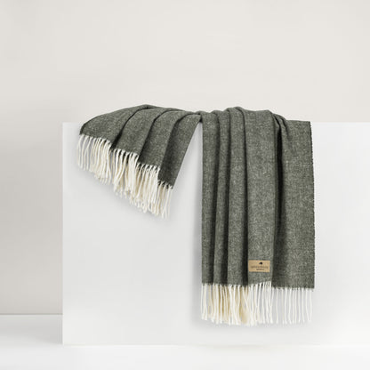 Moss Italian Herringbone Throw