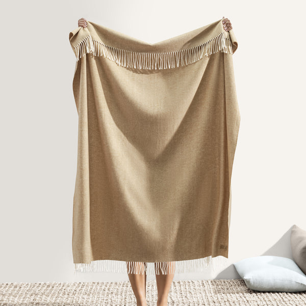 Caramel Classic Italian Herringbone Throw