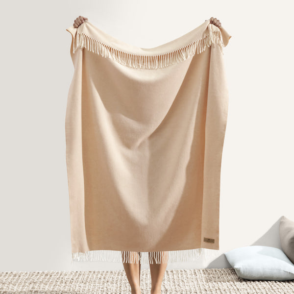 Soft Linen Italian Herringbone Throw